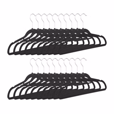 Lot de 20 cintres en velours noir Helloshop26