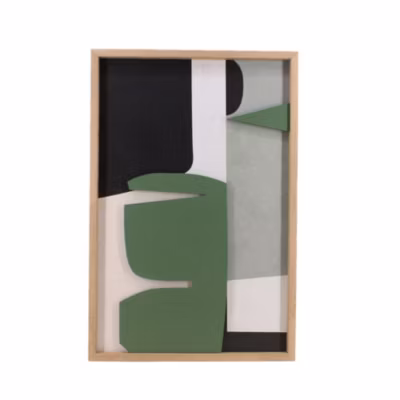 Cadre 3D noir, blanc, vert 40x60cm