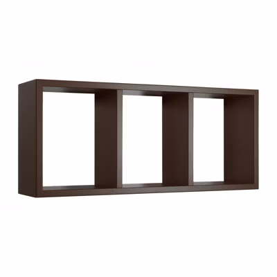 Étagère murale, bibliothèque flottante, étagère murale, wengé, 70x30x15,5 cm – Tristano
