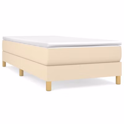 Lit simple, Lit adulte, Cadre de lit à ressorts crème 100×200 cm tissu
