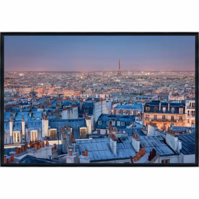 Tirage sur verre synthétique les toits de paris 120×80 cm Fabriqué en France