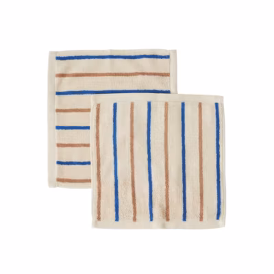 Lot de 2 gants de toilette marron en coton organique h30x30cm