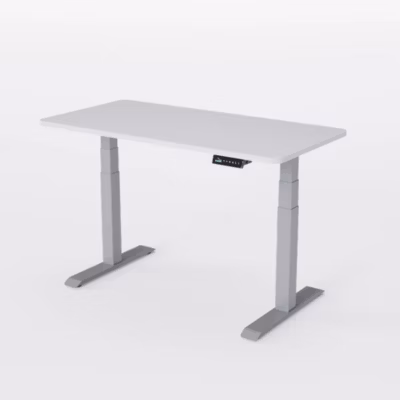 AUM WORLD Bureau Assis Debout Électrique, 160×70, DIY, 2 moteurs, 8 Mémoires, Sécurité Enfant, 62-127cm, Charge 120kg, Gris, Blanc