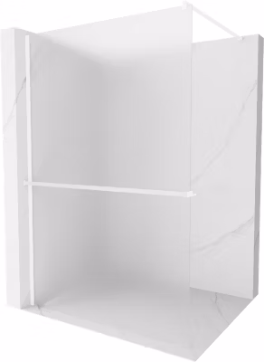 Mexen Kioto+ paroi de douche avec étagère Walk-in 140 x 200 cm, dépoli, blanc – 800-140-121-20-30