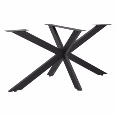 Pied de Table Oberau DIY avec Embouts de Protection 150 x 78 x 71 cm Noir Mat en.casa