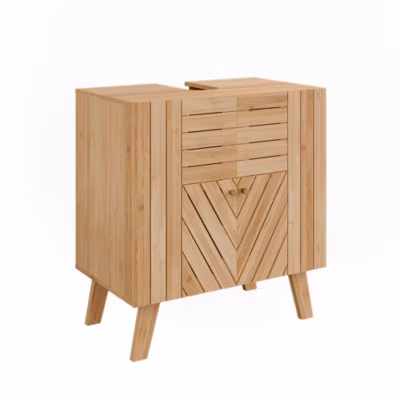 Vicco Meuble sous lavabo Bambou 60x65cm avec 2 portes