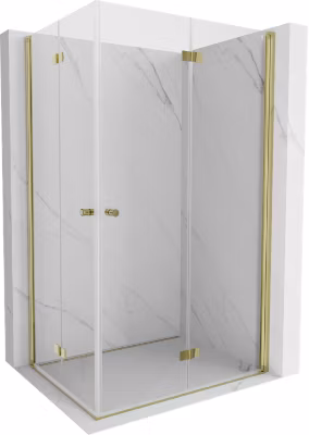Mexen Mist-F Duo cabine de douche pliante droite 70 x 100 cm, transparent, or brossé – 8A6-070L-100P-55-00