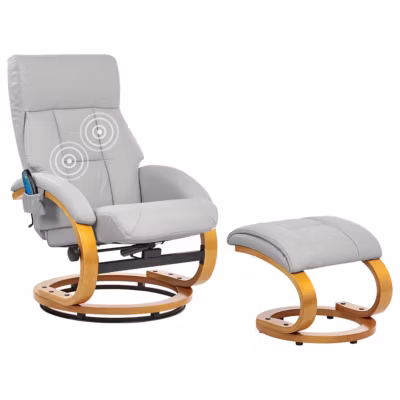 Fauteuil massant FORCE Cuir PU Gris clair