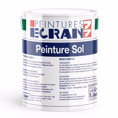 Peinture sol, peinture professionnelle, béton, garage Hydrosol ECRAN77-1-Blanc-Peintures Daniel
