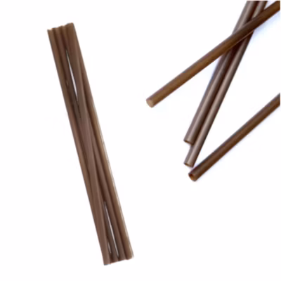400 Pailles Droites en Marc de Café D. 6 mm x 21 cm – 100% Biosourcées, et Compostables – D-Work