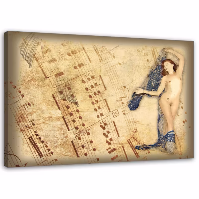Tableau sur toile, Peinture Femme Nue Rétro 60×40 cm
