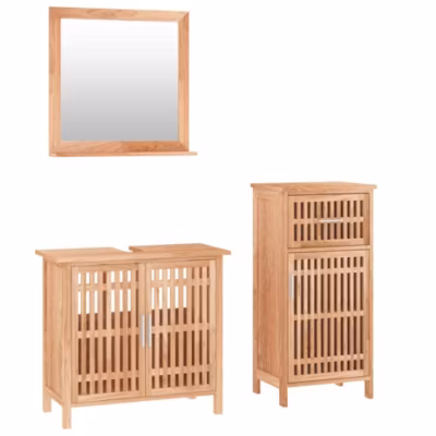 Ensemble de meubles de salle de bain 3 pcs Bois massif de noyer vidaXL