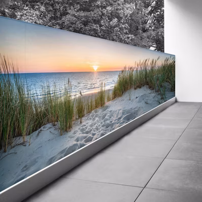 Brise vue Trompe l&rsquo;oeil – 80×240 cm – Couché de soleil 3617689698175