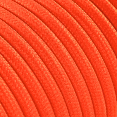 Fil Électrique Tissu Orange Fluo 2x075mm² – Câble Électrique Textile de Qualité