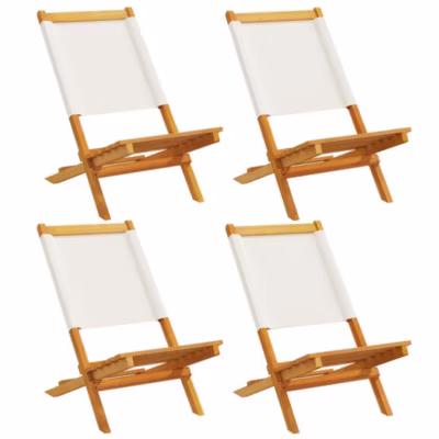 Chaises de jardin pliantes lot de 4 tissu et bois massif vidaXL