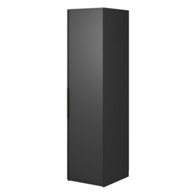 Armoire une porte avec tringle 50 cm FRAME noir