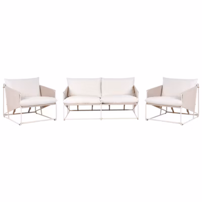 Ensemble de canapés de jardin 4 places PONTE Métal Beige clair