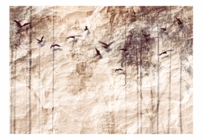 Papier peint intissé panoramique animaux nature en papier 100×70 cm