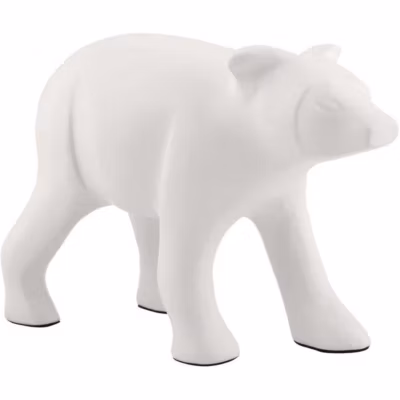 Statuette Ours en métal – Blanc