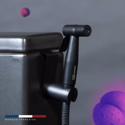 Douchette WC Hydraflow Noire – Pression réglable – Kit complet & Installation en 5 minutes – Marque Française (brevet déposé)
