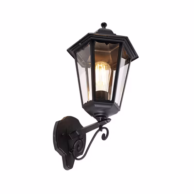 Applique murale d&rsquo;extérieur classique noire IP44 – Havana Up