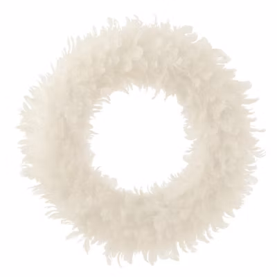 Couronne de Noël avec Plumes « Gina » 50cm Blanc