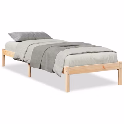 Lit simple, Lit adulte, Cadre de lit extra long sans matelas 90×210 cm bois massif pin