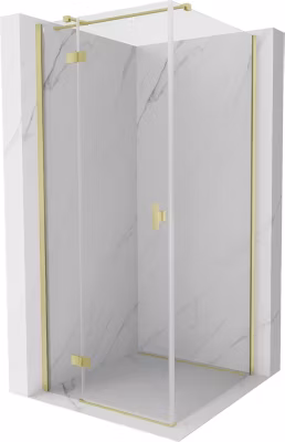 Mexen Mist-H T cabine de douche pivotante gauche 75 x 75 cm, transparent, doré brossé – 8A5T-075-075-55-00-L
