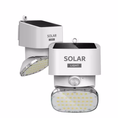 Lampe murale LED solaire exterieur 2000LM, Applique étanche avec capteur de mouvement PIR, lumière d&rsquo;énergie 20 watts solaire de j