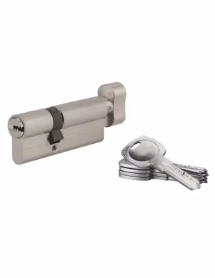 Cylindre de serrure à bouton 5G, 50Bx30mm, nickel, anti-arrachement, 5 clés – SP