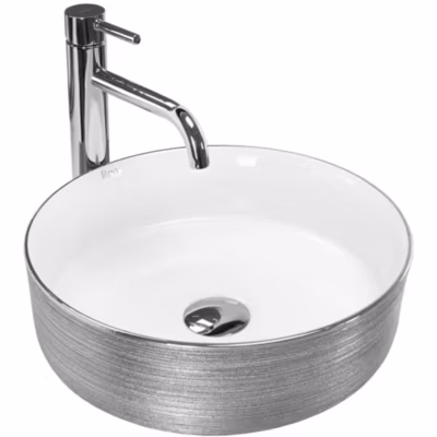 Vasque À Poser Rea Sami White Grey Round