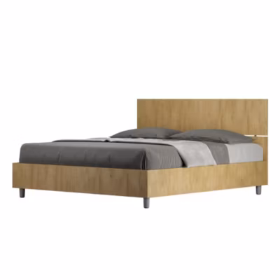 Lit Demas en chêne avec sommier 160×200, tête de lit droite
