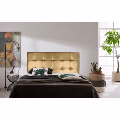 Tête de lit Iris en similicuir doré 130
