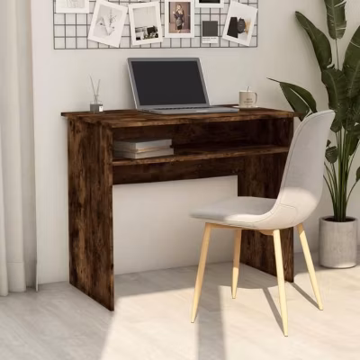 815462 vidaXL Bureau Chêne fumé 90x50x74 cm Bois d&rsquo;ingénierie