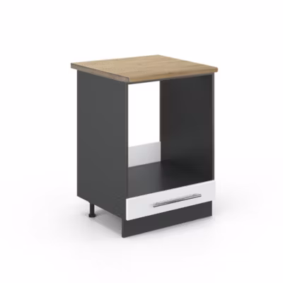 Vicco Meuble pour four Blanc Haute brillance 60cm , PT Chêne