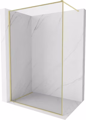 Mexen Kioto-XF paroi de douche Walk-in avec cadre 110 x 202 cm, transparent 10 mm, or brossé – 800-110-104-55-00-X