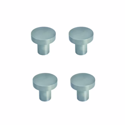 4 Un. poignées de meuble en acier inoxydable massif qualité AISI-304 – diamètre 25x24mm