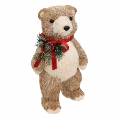 Polyfoam ours debout, bois 30cm – feeric lights & christmas