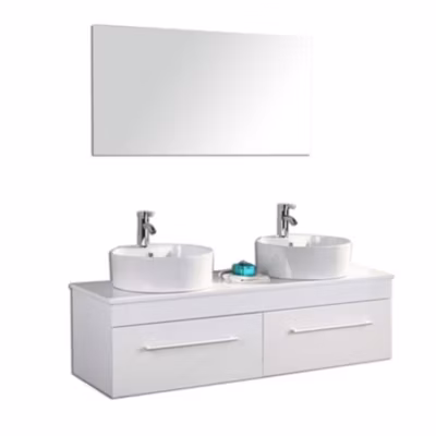 Meuble de Salle de Bain blanc 150 cm Lavabo inclus  Cecily