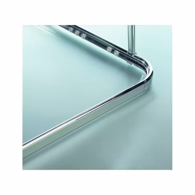 Barre tringle pour rideau de douche d&rsquo;angle à  fixer en Alu SURPRISE 170x75cm Finition Brillante  Spirella