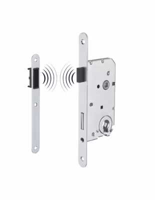 Boitier de serrure magnétique encastrable à cylindre pour porte intérieure à sécuriser, axe 50mm, bouts ronds – THIRARD
