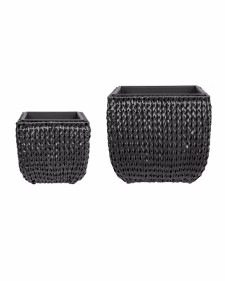 Lot de 2 pots de fleurs BERBERIS 34/45 cm Noir
