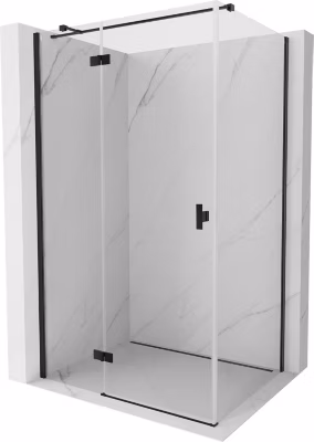 Mexen Mist-H T cabine de douche pivotante gauche 95 x 110 cm, transparent, noir – 8A5T-095-110-70-00-L