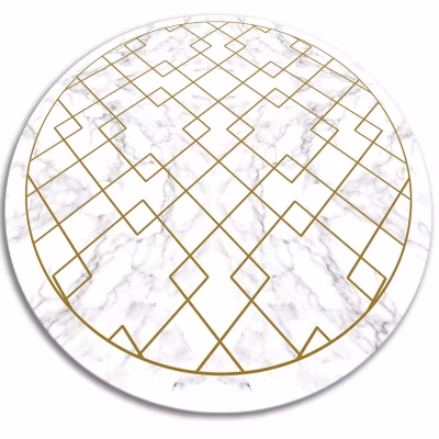 Tapis vinyl rond pour le salon Tulup fi90 cm Protège le sol moderne Décoré de marbre