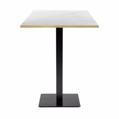 Mange-debout 60x60cm – modèle Milan marbre paros chants laiton – Restootab