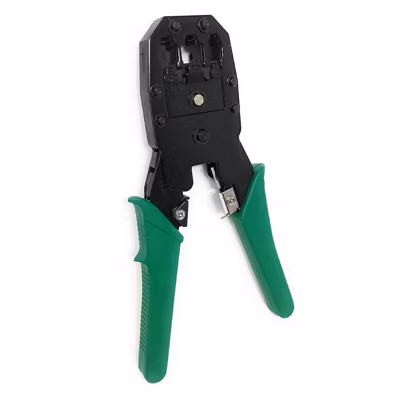 Pince à sertir 3 en 1. Pour connecteurs RJ45, RJ11, RJ12. Vert