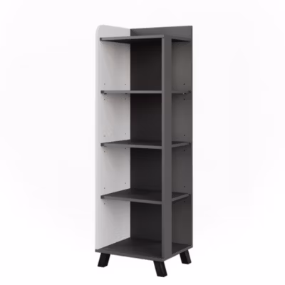 Vicco Étagère de salle de bain Anthracite/blanc 40x128cm avec 4 compartiments