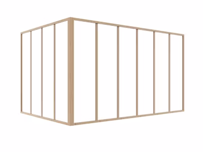 Verrière d&rsquo;angle d&rsquo;atelier en aluminium thermolaqué – L180 x L120 x  H105 – Naturel clair – BAYVIEW