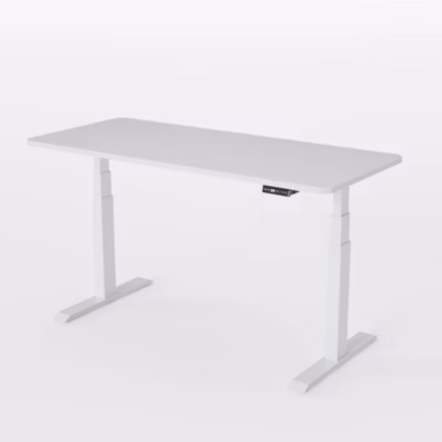 AUM WORLD Bureau Assis Debout Électrique, 120×70, DIY, 2 moteurs, Mémoires, Timer, USB A&C, 62-127cm, 120kg, Blanc