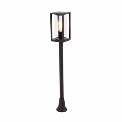 Lampadaire d&rsquo;extérieur industriel noir 100 cm IP44 – Charlois